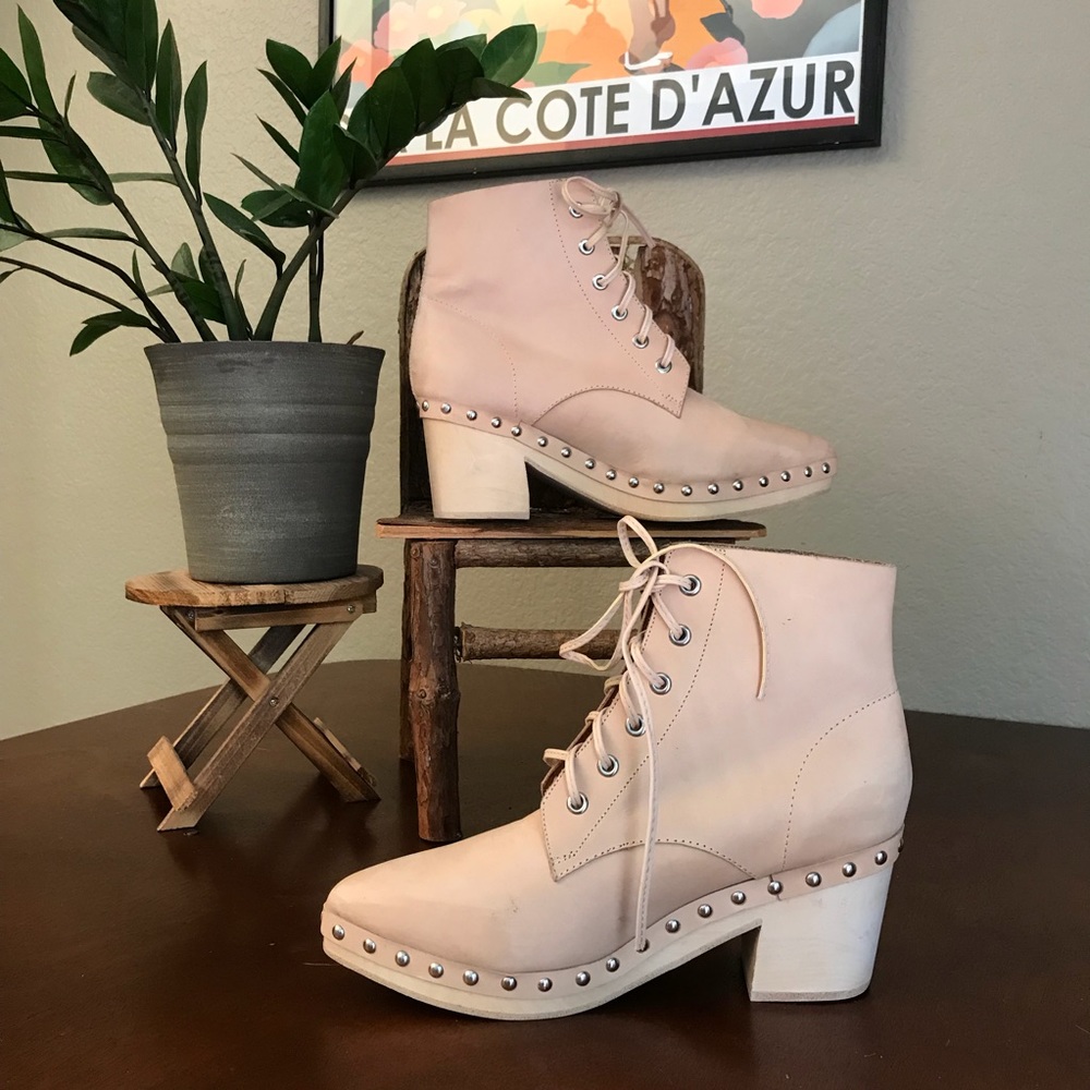 {JEFFREY CAMPBELL} Light Pink Nude Stud Booties